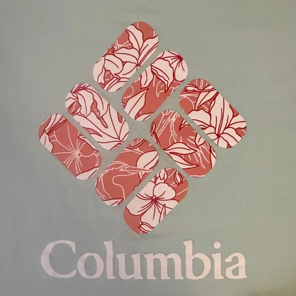 Columbia Sportswear Graphic Logo Tee Floral Print — Women’s Size Medium - Picture 4 of 7